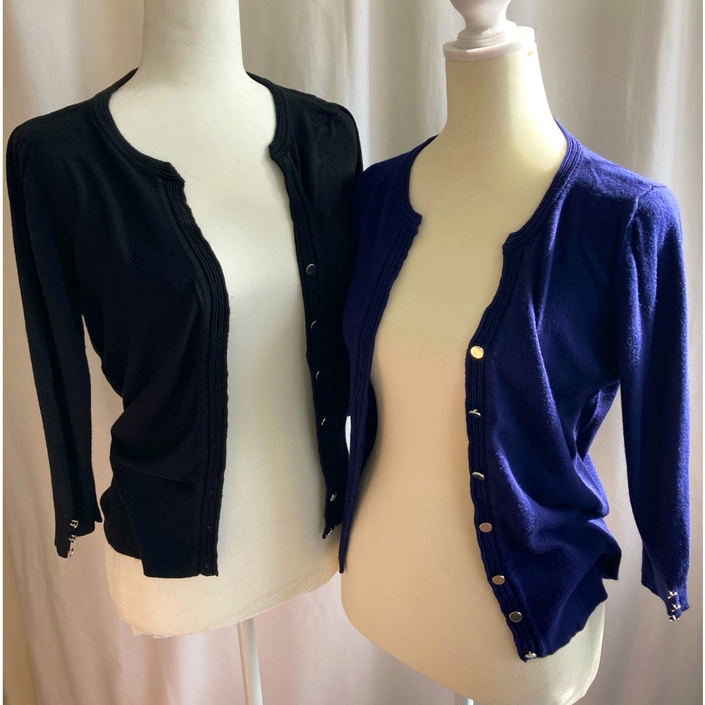 2 Pack - New York & Company - Black & Navy Blue Cardigans - Women’s - Size Small